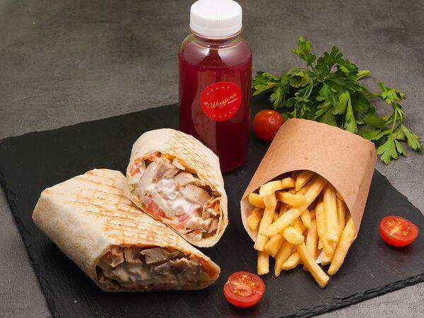 Шаурма рядом - Комбо №1 с морсом Клюква