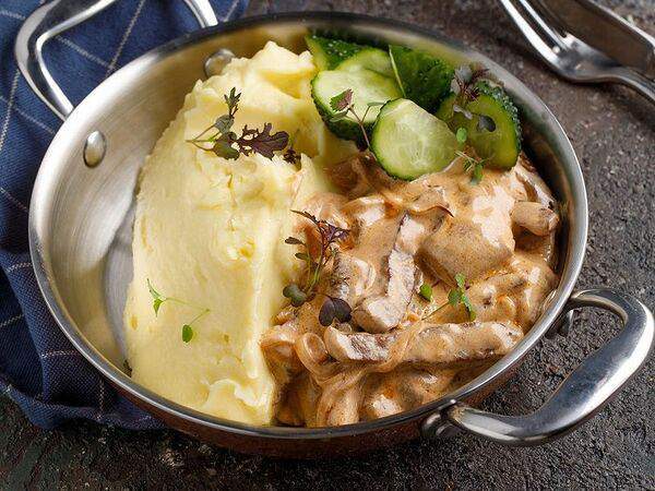 Маймун - Бефстроганов с пюре