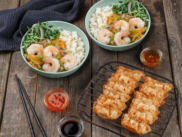 Дед Хо - Набор №15: рис с креветками (2 шт.), гёдза с креветками (12 шт.)