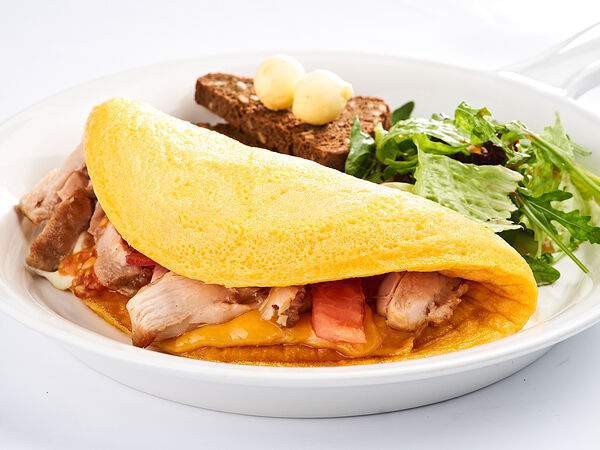 Udcкафе Upside Down Cake - Омлет с курицей