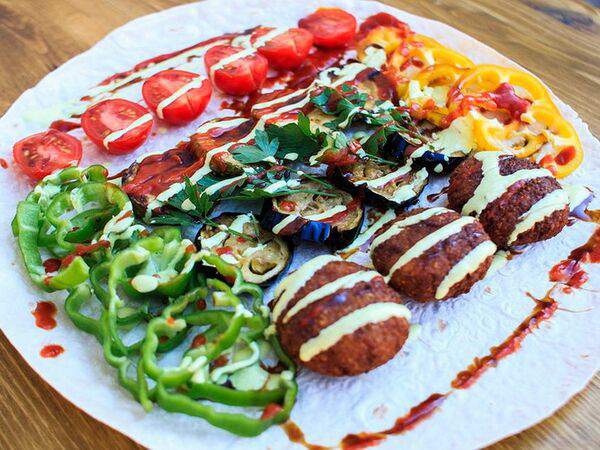 Харе Кришна Боб Культ vegan - Фалафель Грузия в ржаном лаваше Prasad Vegan