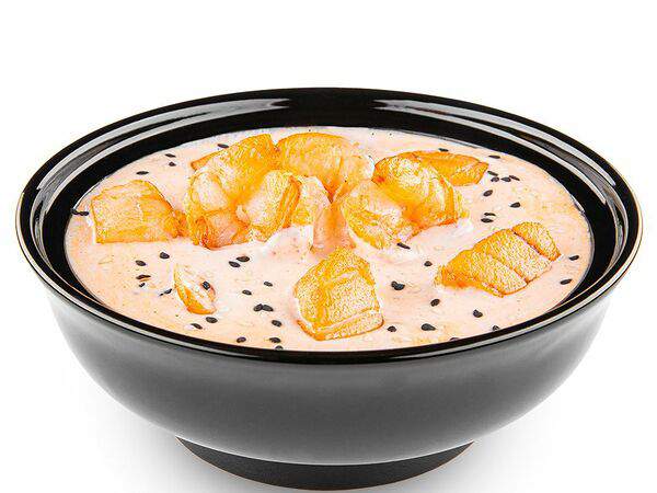 Белый рис - Том кха с лососем