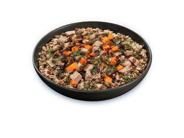 Крутил Вертел - Каша говядина с овощами и соус Мясной