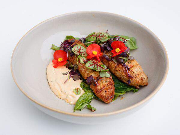 Глупый француз - Кебаб из тигровой креветки с соусом спайси