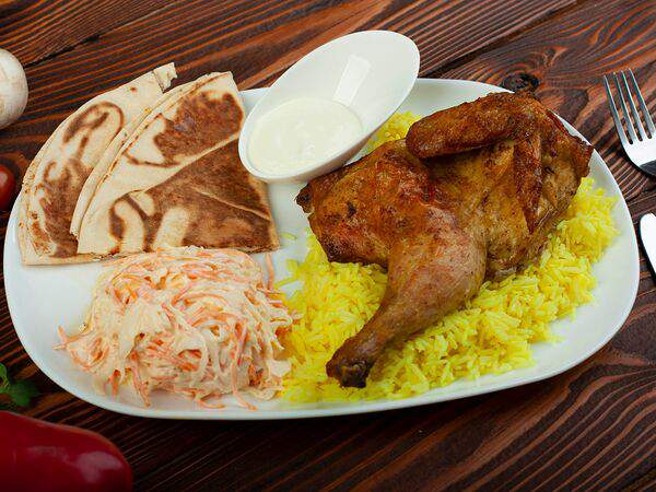 Вершина - Курица гриль с рисом