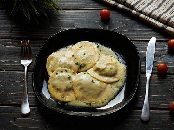 Пельмения - Равиоли со шпинатом и сыром Рикотта