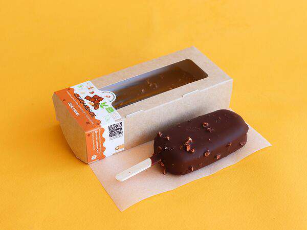 Натуральное мороженое Creme & Caramel - Эскимо Шоколадное в темном шоколаде с арахисом