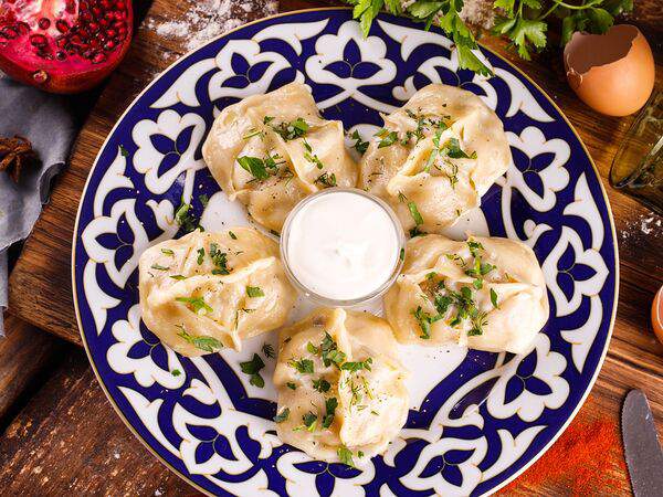 Фьюжн - Манты с курицей и грибами