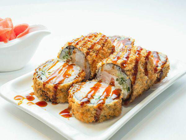 Язасуши - Жареный ролл с лососем и креветкой