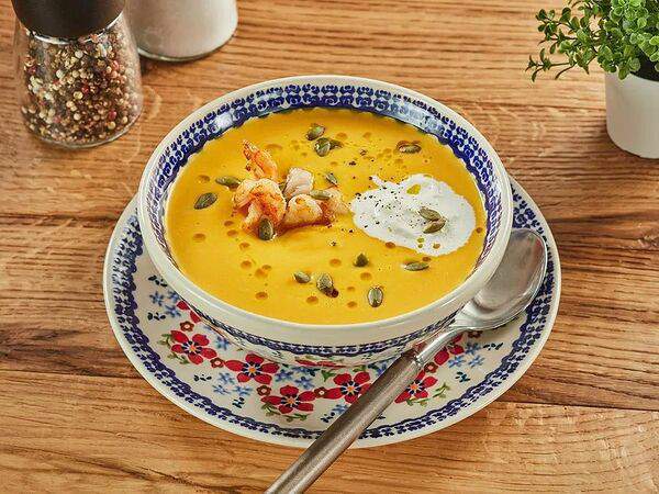 Сыроварня - Суп тыквенный со Страчателлой и креветками