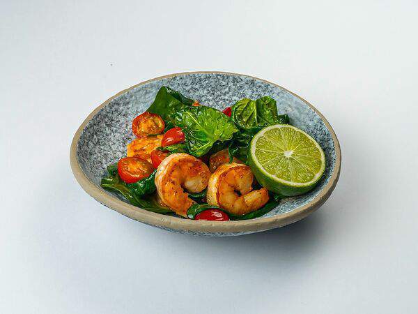 Skzk Rest - Креветки со шпинатом и томатами