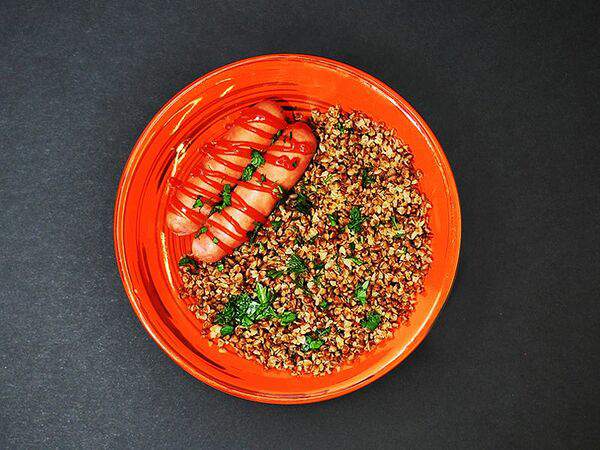 Блин & Coffee - Гречка с сосисками