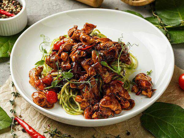 Вэлфед - Спагетти в соусе Песто с томленой индейкой