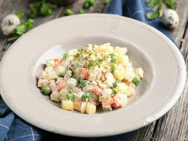 Маймун - Оливье с копченым цыпленком