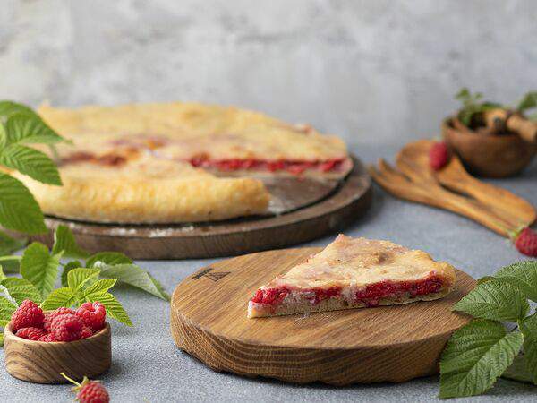 Машенькины пироги - Пирог с творогом и малиной