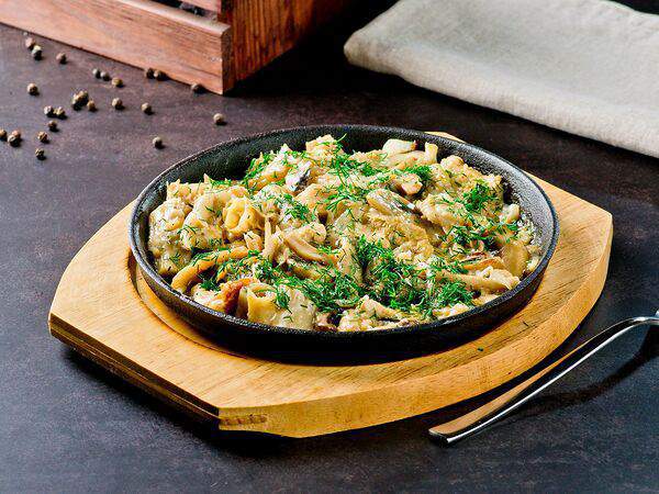 Грильяж - Требуха с грибами в сливках