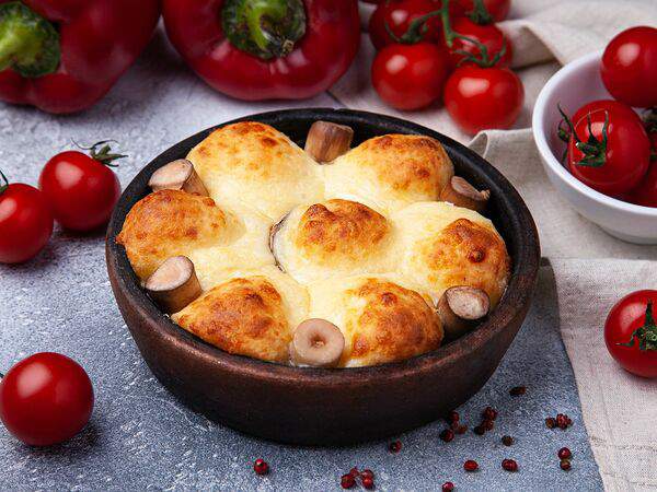 Хинкальная Лазика - Шампиньоны, запеченные с сыром на кеци