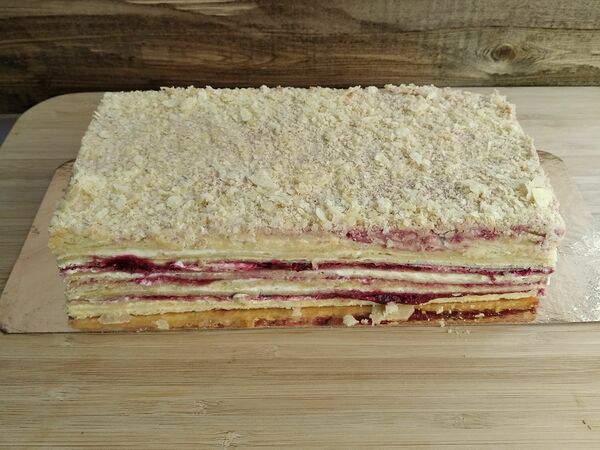 С нами вкуснее - Торт нарезной Наполеон с малиной