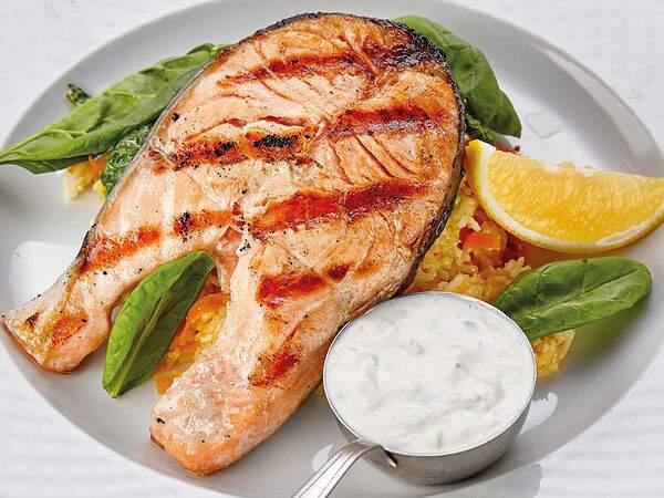 Эй, Джованни! - Семга на гриле со шпинатом