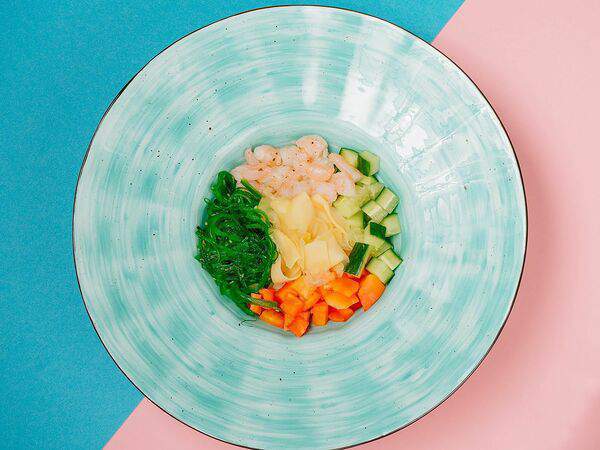 Бобы - Поке с креветками