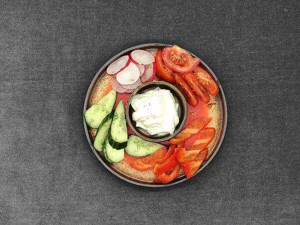 Пармезани Посыпали - Овощи с грядки с соусом ранч