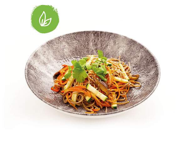 Укроп - Гречневая лапша с грибами шиитаке и овощами