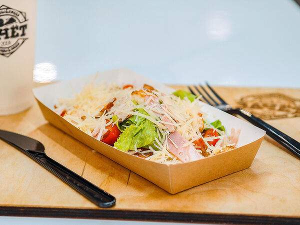 Зачёт Пицца & Бургеры - Салат Цезарь с беконом