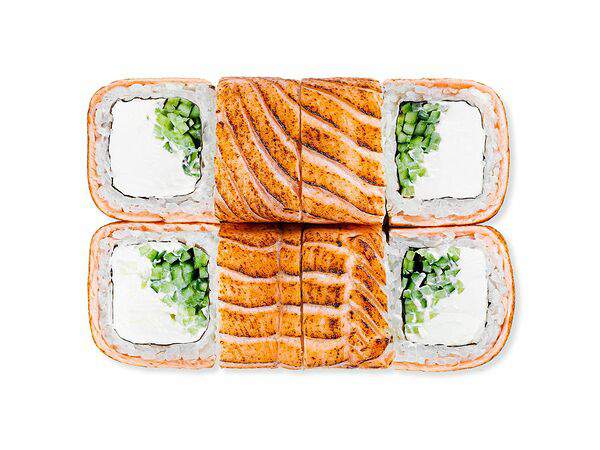 Белый рис - Опаленный лосось