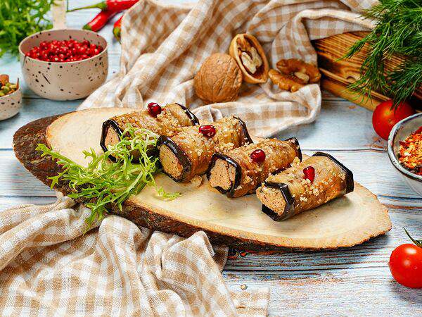 Хачапурная - Баклажановые рулеты с ореховой начинкой