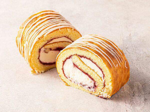 Пекарня Konigsbacker - Рулет с малиной и сливочным кремом