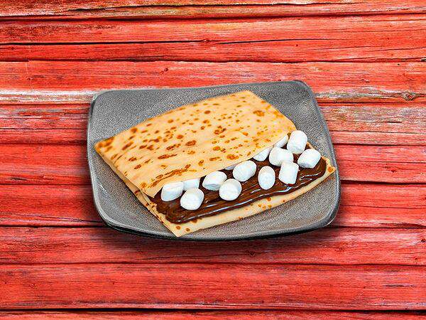 Русские блины - Блин с маршмеллоу и шоколадом