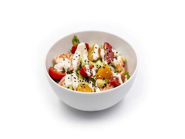 Ред-Буфет - Салат с креветками и печеной тыквой