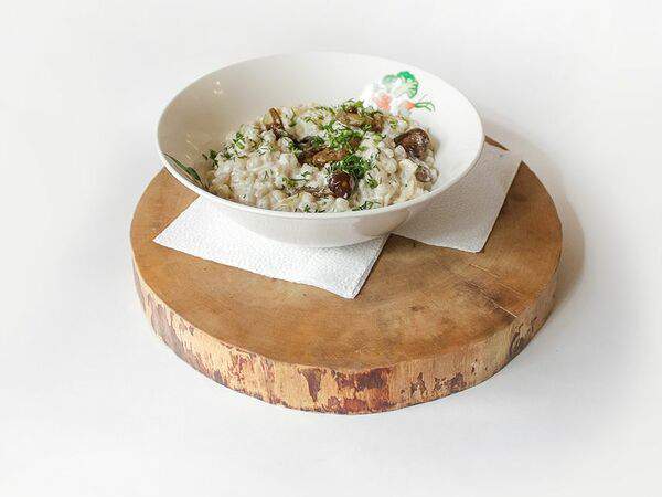 Брынза - Перловка с грибами и сливками