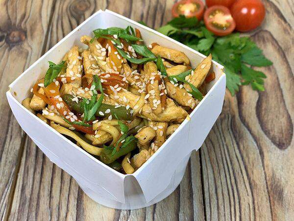 Сувлаки - Удон с курицей