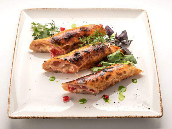 Пури-пури - Хачапури на мангале с ветчиной