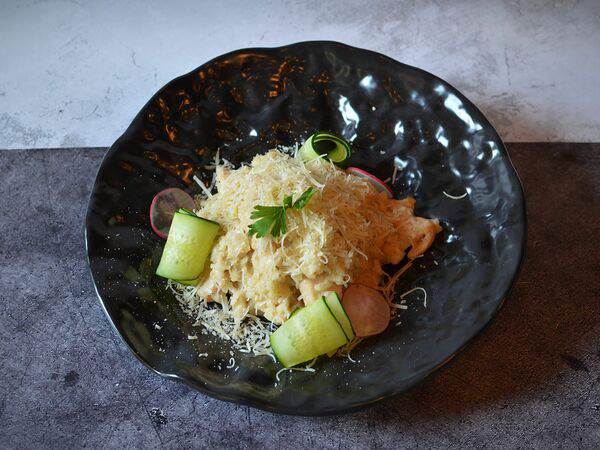 Сад On line - Ризотто с курицей и соусом из белых грибов