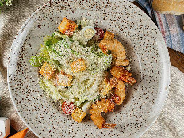 Сахара не надо - Салат Цезарь с креветками