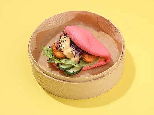 Baodzilla - Бао-бургер с креветками в кокосе с соусом манго