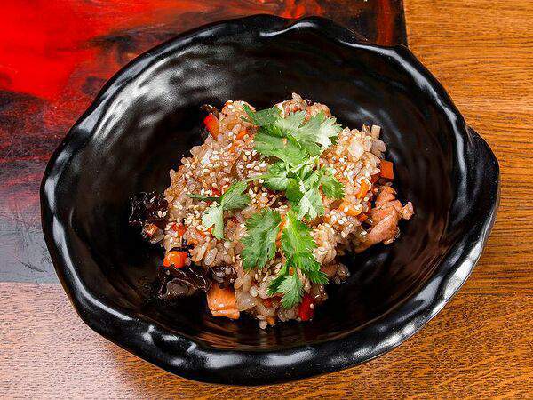 Рамен с уткой - Рис с сёмгой Терияки