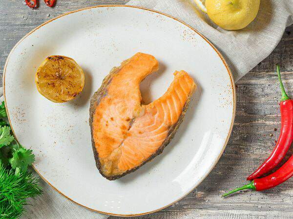 Миндаль - Семга запеченная с лимоном
