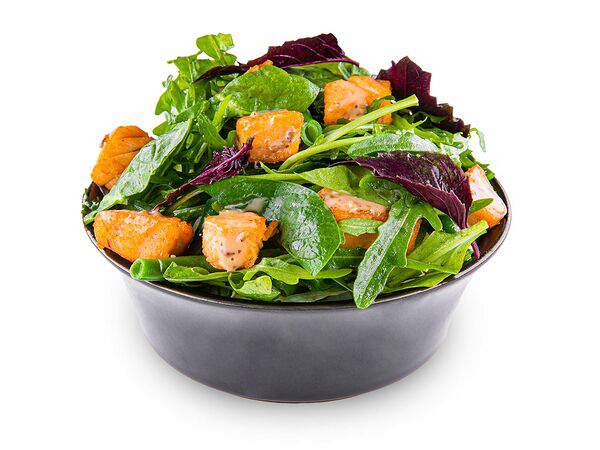 Белый рис - Салат с лососем и стручковой фасолью