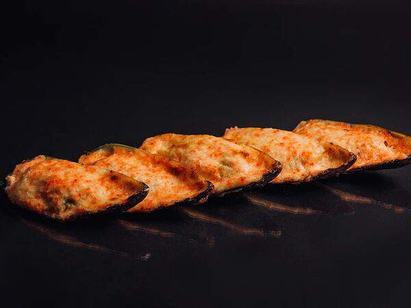 Fish & rice - Запеченные мидии в пармезане