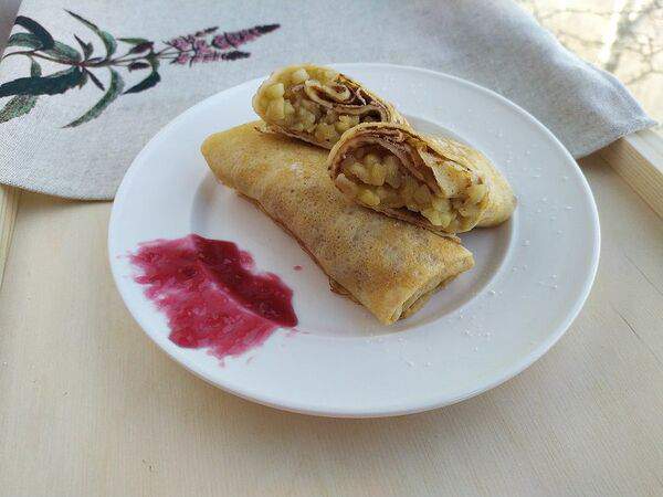 Тележка - Блинчики с яблоками и корицей