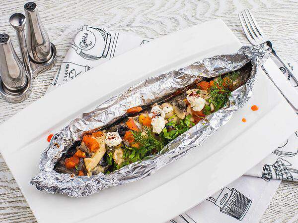 Aura Verdant Restaurant - Форель в фольге