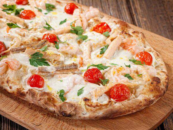 Луковка пиццерия Scrocchiarella - Пицца Семга с креветками