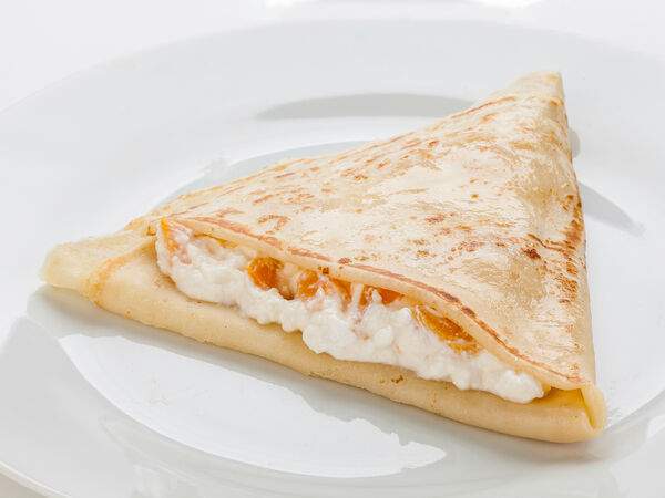 Скороед - Блин с творогом, зефиром и персиками