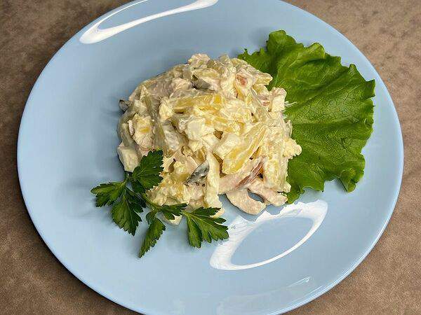 Сытый папа - Салат с копченой курицей