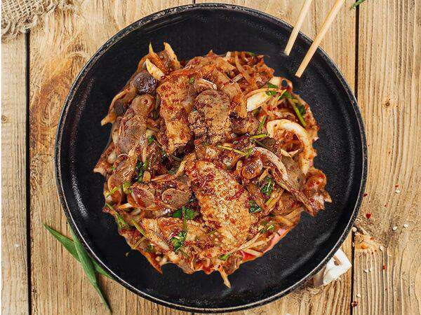 Ариран - Потрошки куриные (сердечки, желудки) жареные по-корейски