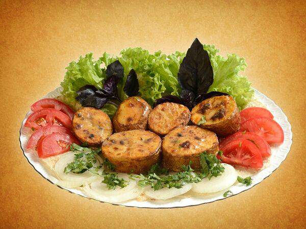 Шашлык мангал - Картошка на углях с салом