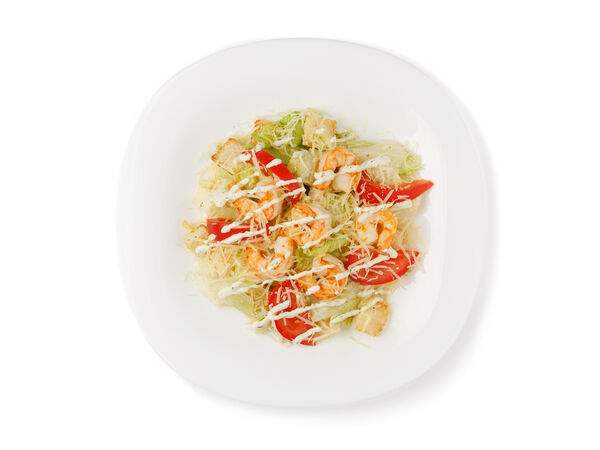 Пицца Сан - Салат Цезарь с креветками